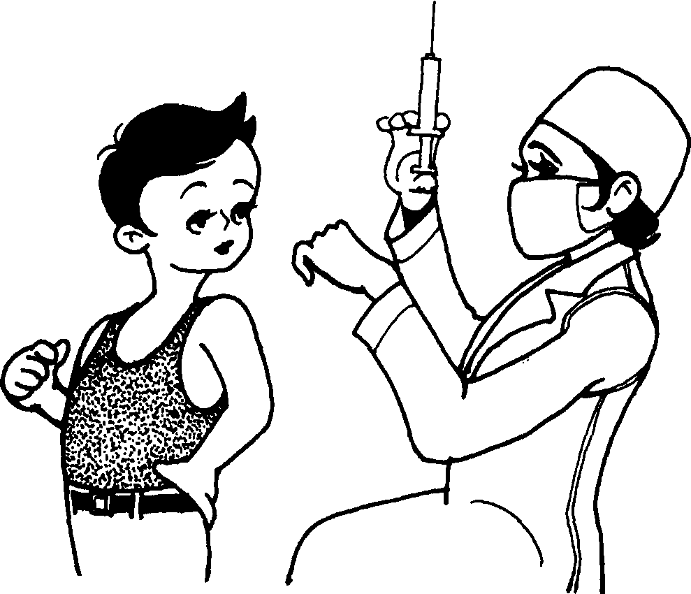 医生打疫苗简笔画图片
